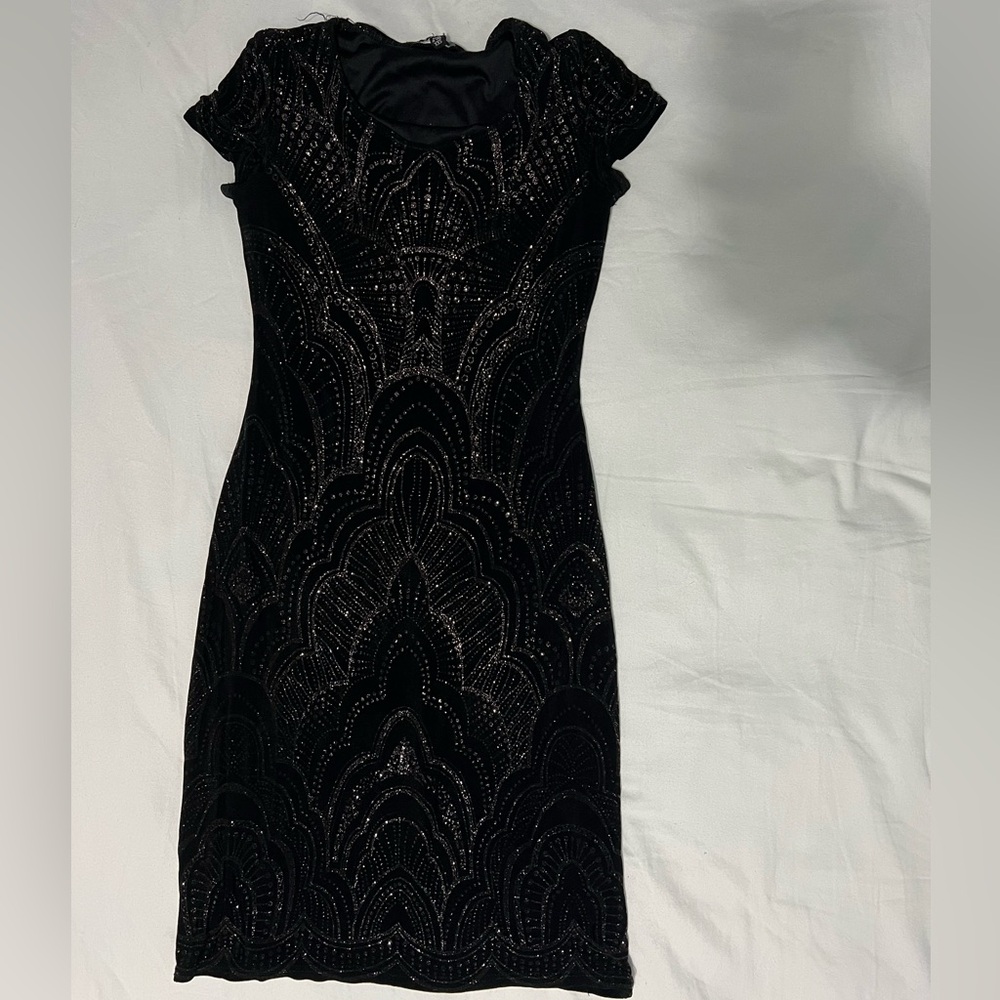 Jump Black and Gold Mini Dress